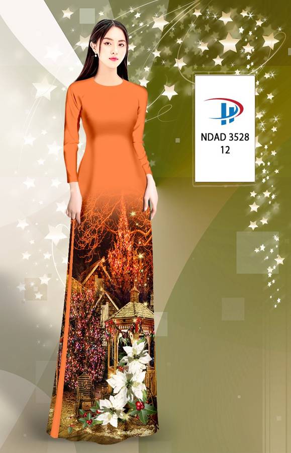 Vải Áo Dài Phong Cảnh Giáng Sinh AD NDAD3528 16